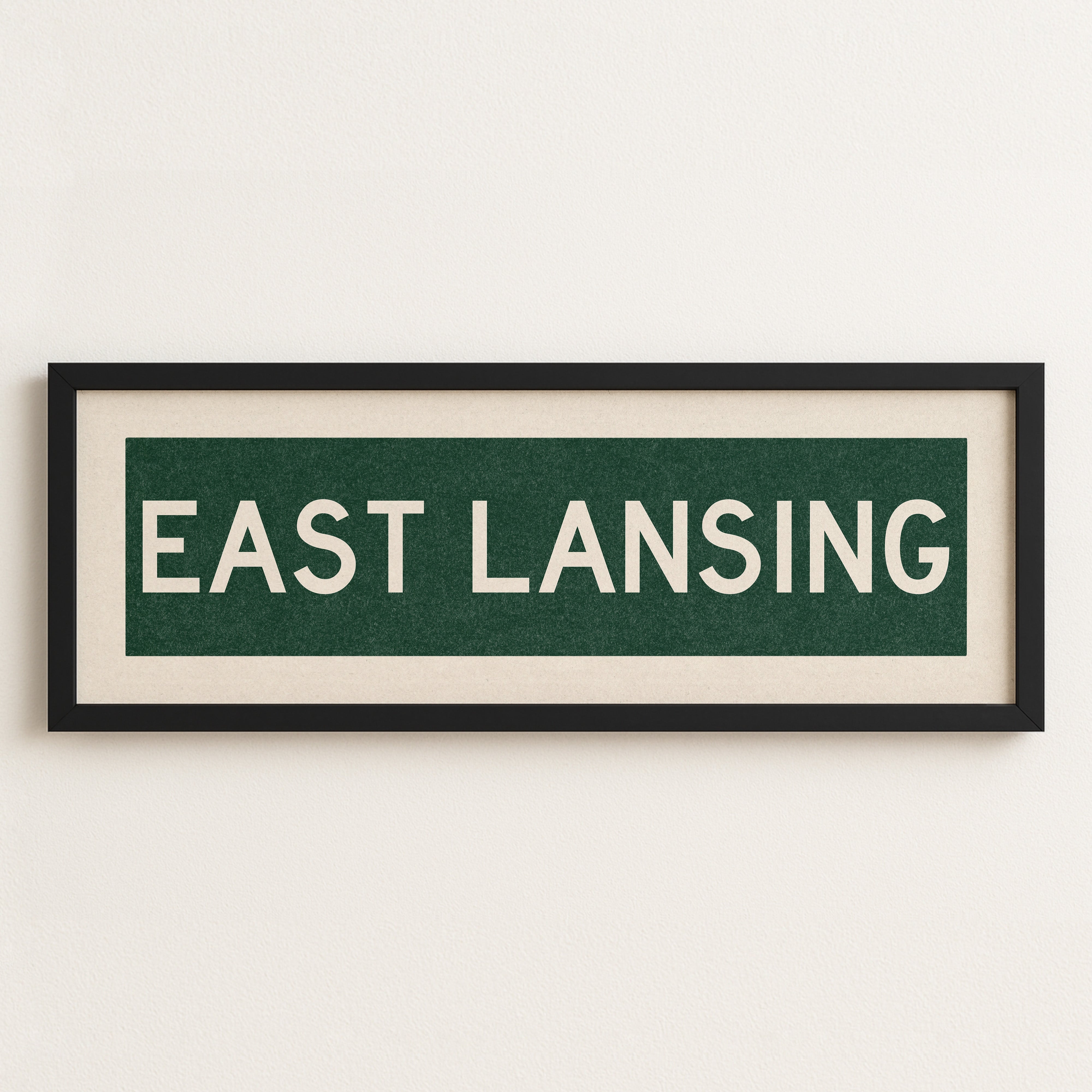 Framed East Lansing Green Bus Scroll - Tejas Country Club