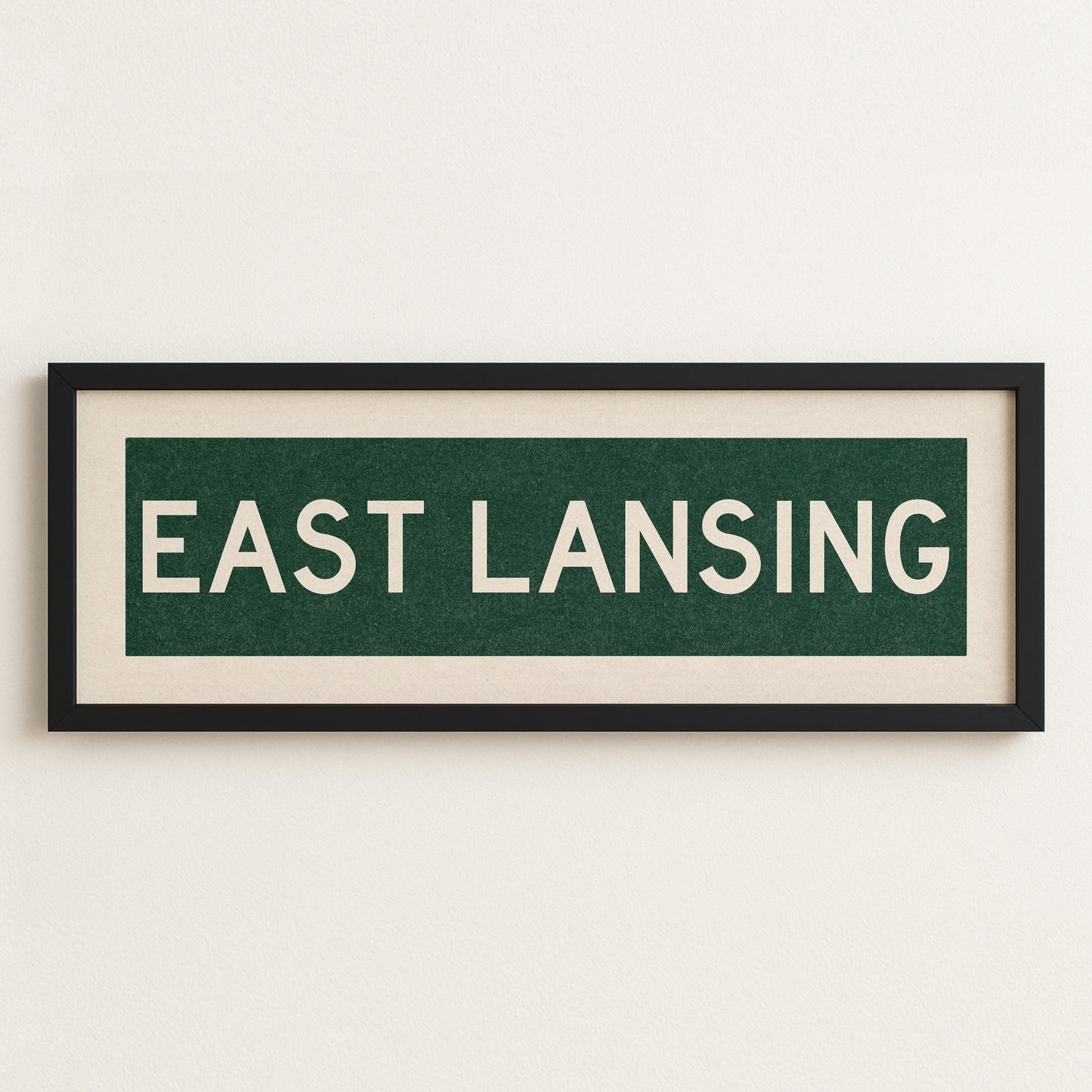 Framed East Lansing Green Bus Scroll - Tejas Country Club