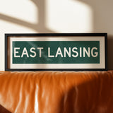 Framed East Lansing Green Bus Scroll - Tejas Country Club