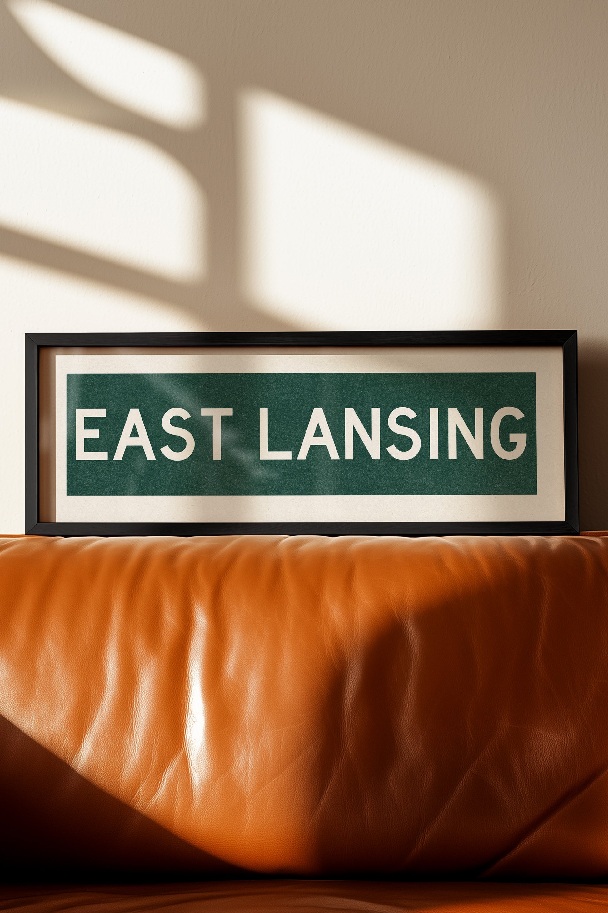 Framed East Lansing Green Bus Scroll - Tejas Country Club