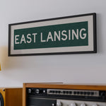 Framed East Lansing Green Bus Scroll - Tejas Country Club