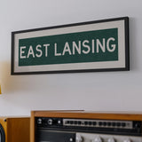 Framed East Lansing Green Bus Scroll - Tejas Country Club