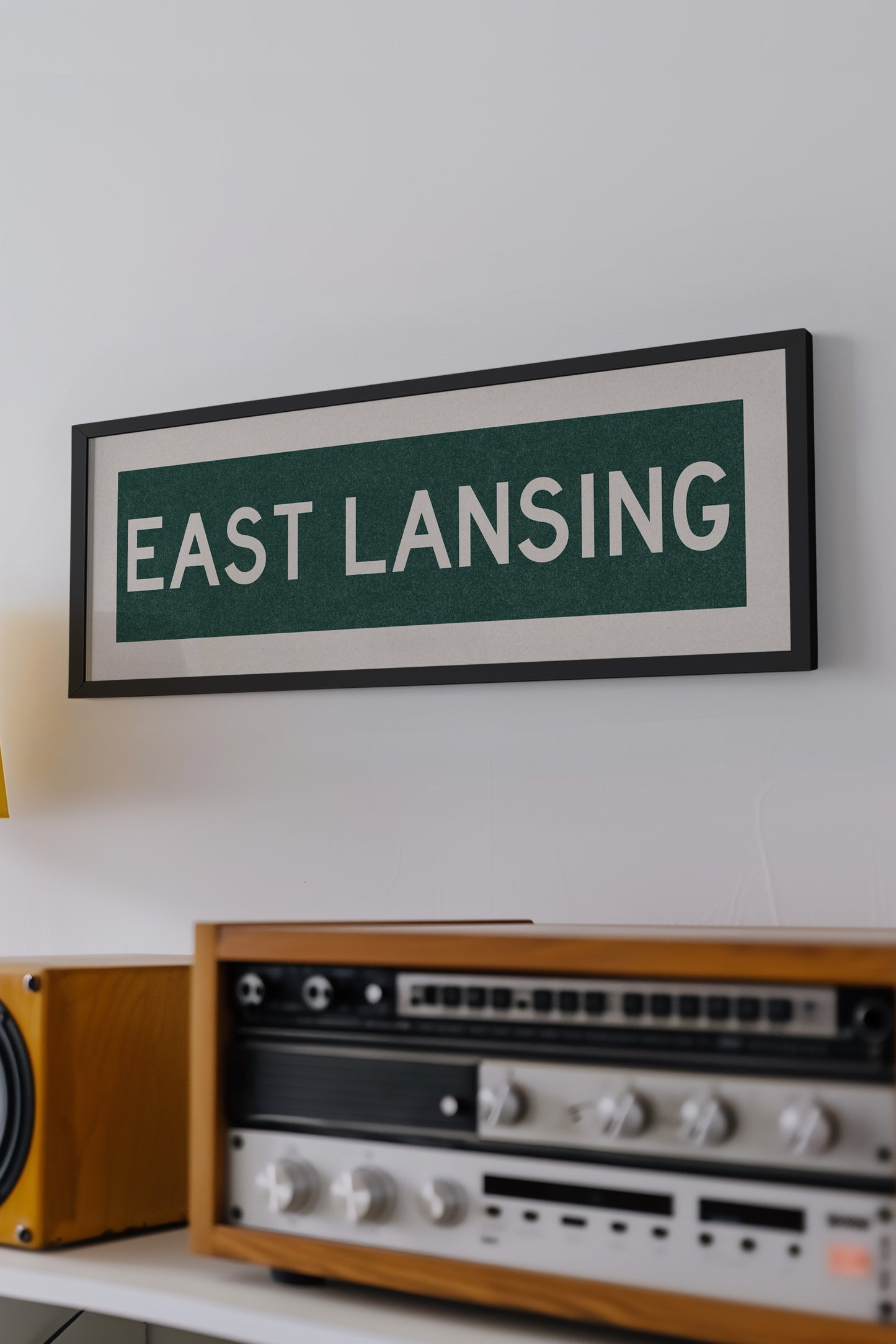 Framed East Lansing Green Bus Scroll - Tejas Country Club