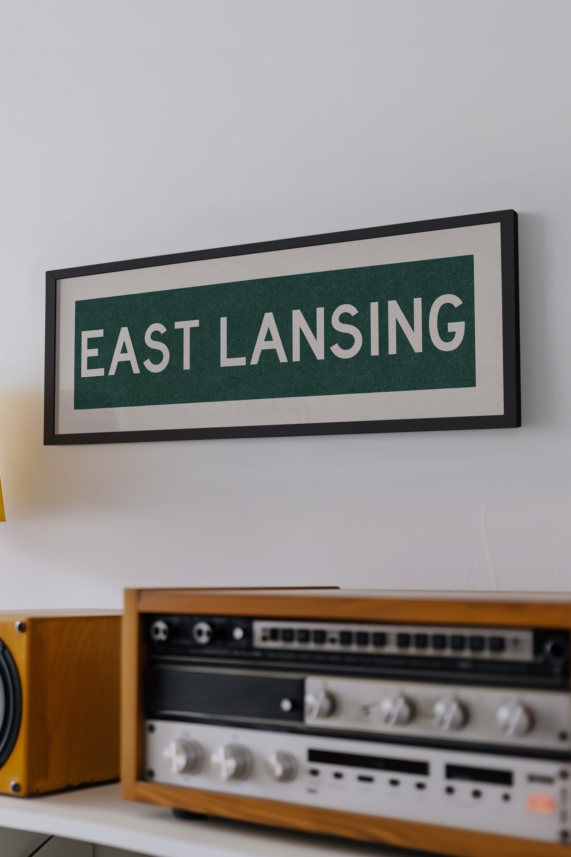 Framed East Lansing Green Bus Scroll - Tejas Country Club
