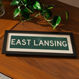 Framed East Lansing Green Bus Scroll - Tejas Country Club