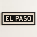 Framed El Paso Bus Scroll Sign - Tejas Country Club
