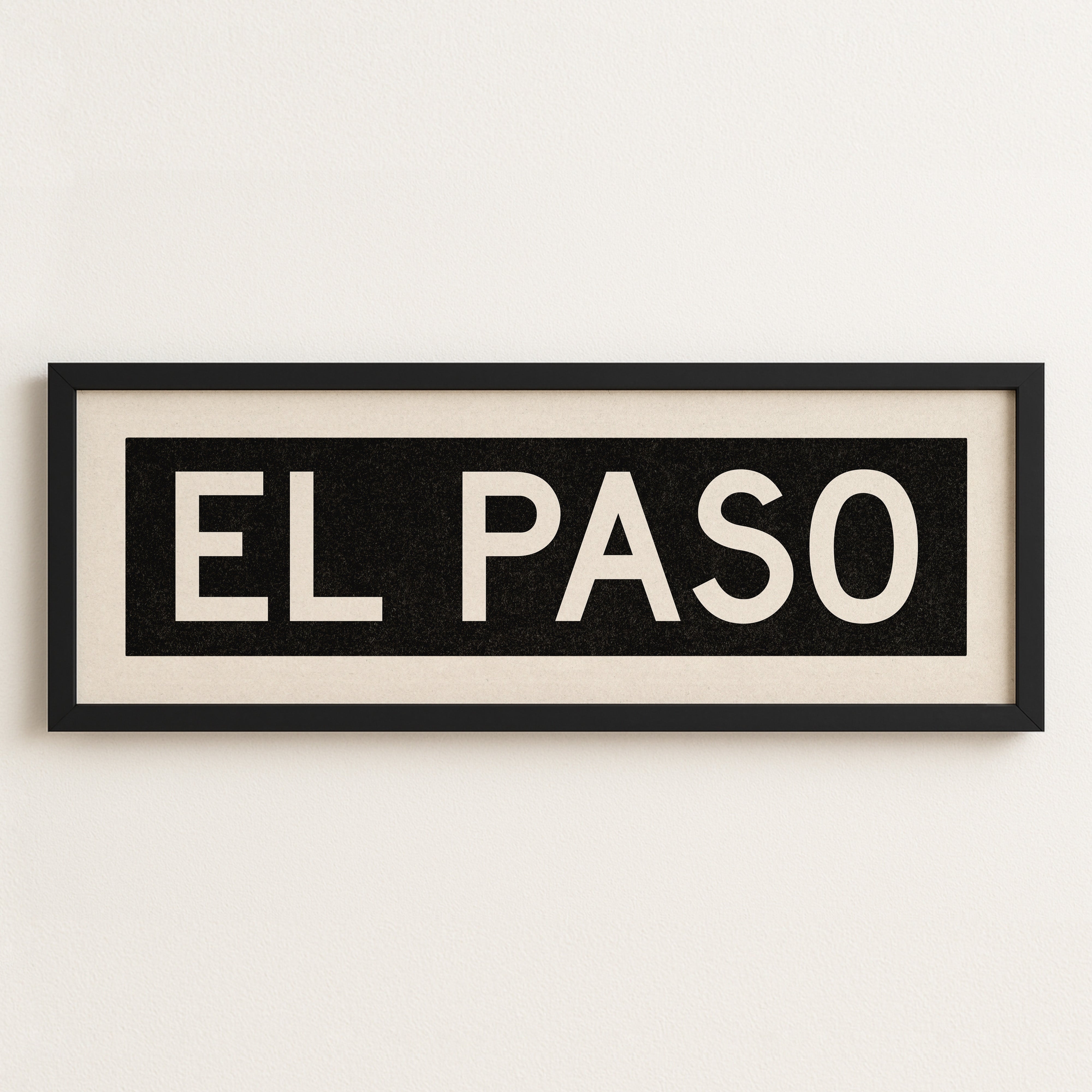 Framed El Paso Bus Scroll Sign - Tejas Country Club