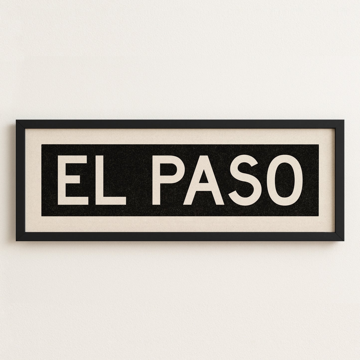 Framed El Paso Bus Scroll Sign
