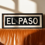 Framed El Paso Bus Scroll Sign - Tejas Country Club