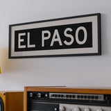 Framed El Paso Bus Scroll Sign - Tejas Country Club