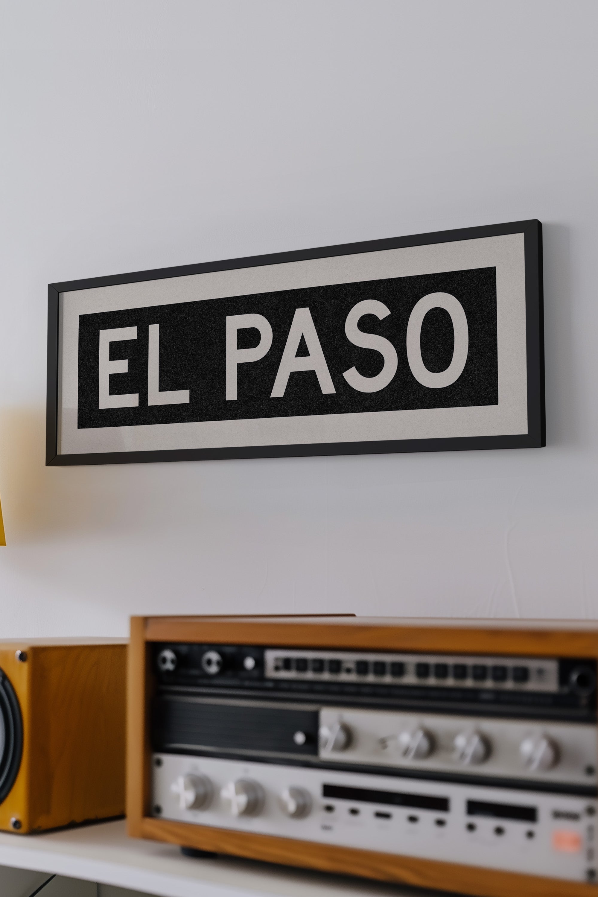 Framed El Paso Bus Scroll Sign - Tejas Country Club