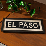 Framed El Paso Bus Scroll Sign - Tejas Country Club