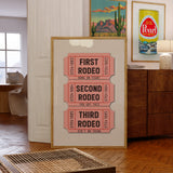 First Rodeo Ticket Stub Art Print Pink - Tejas Country Club