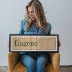Gamedays in Eugene, Oregon Vintage Flash Card Framed Print - Tejas Country Club