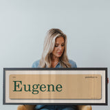 Gamedays in Eugene, Oregon Vintage Flash Card Framed Print - Tejas Country Club