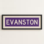 Framed Evanston Purple Bus Scroll - Tejas Country Club