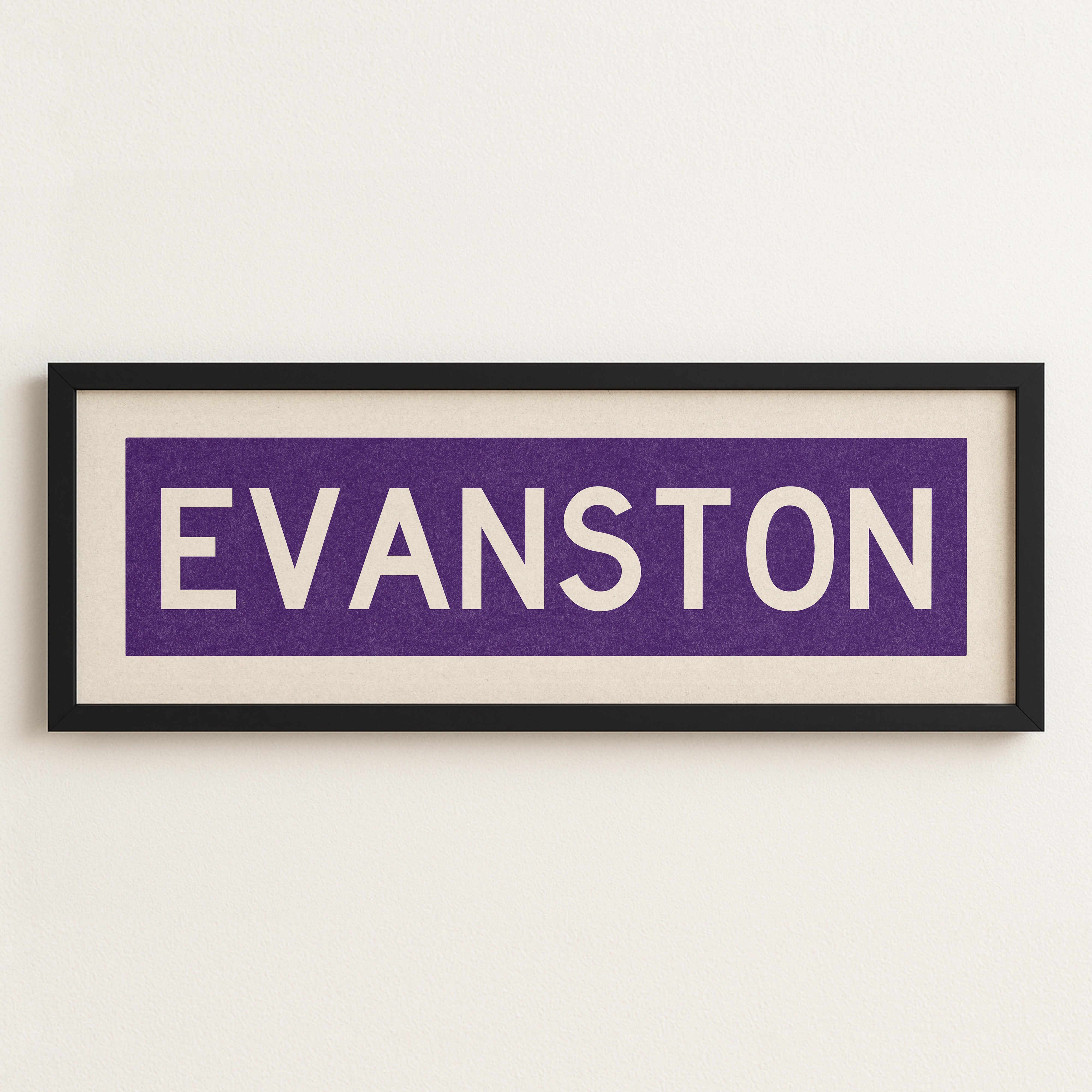 Framed Evanston Purple Bus Scroll - Tejas Country Club