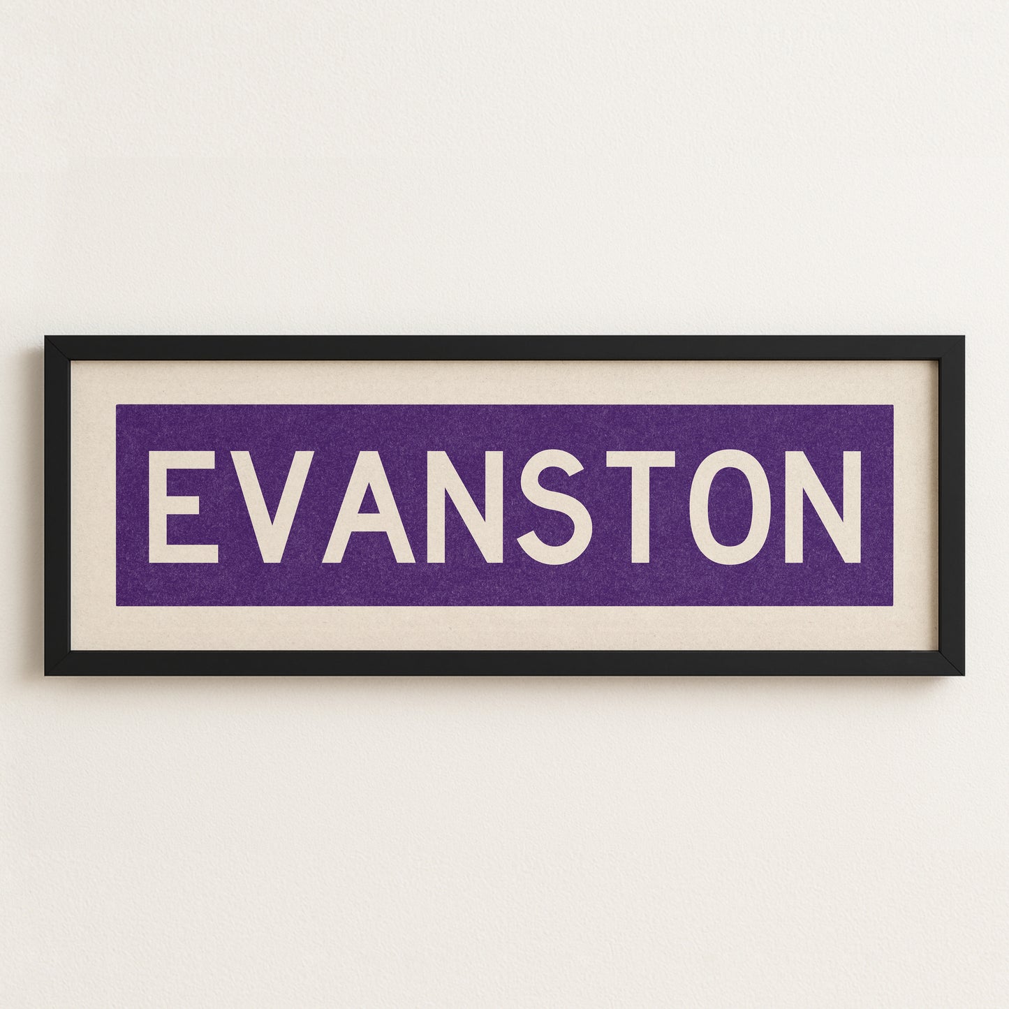 Framed Evanston Purple Bus Scroll - Tejas Country Club