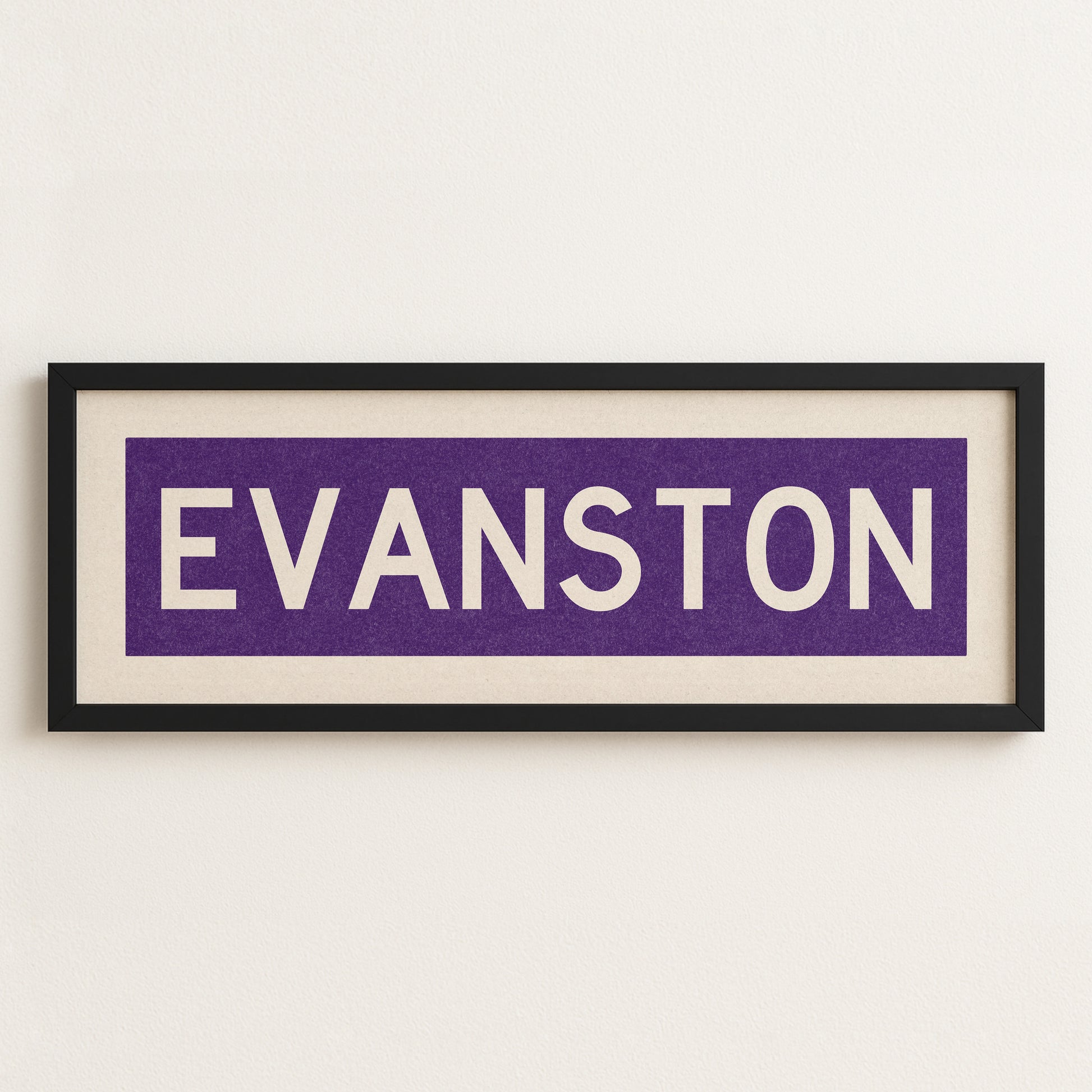 Framed Evanston Purple Bus Scroll - Tejas Country Club