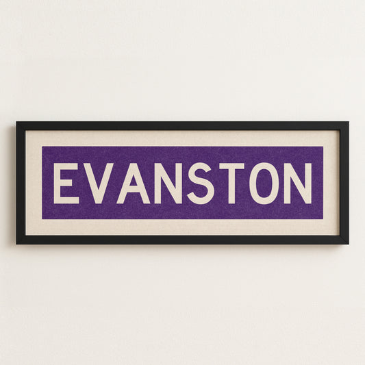 Framed Evanston Purple Bus Scroll - Tejas Country Club
