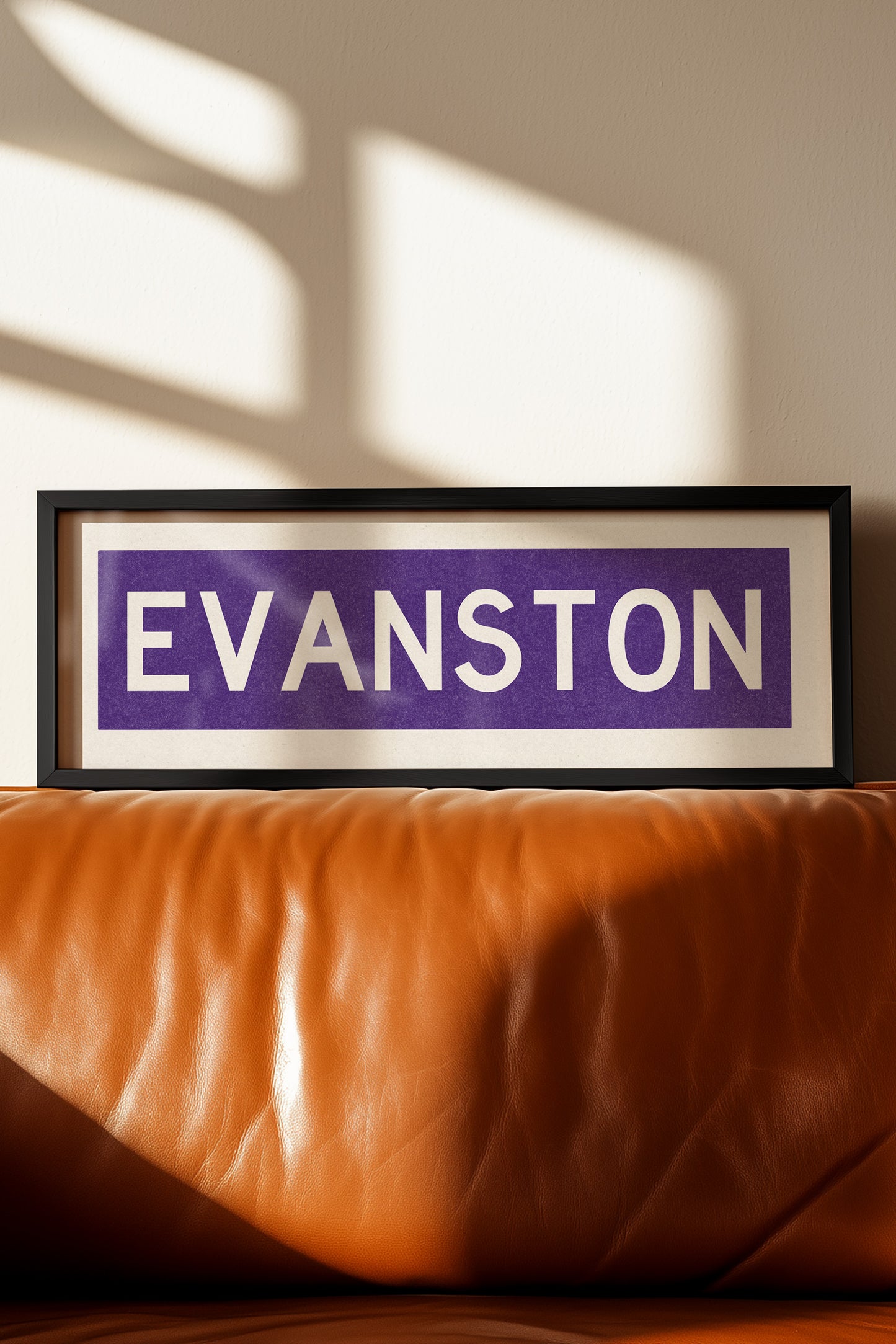 Framed Evanston Purple Bus Scroll - Tejas Country Club