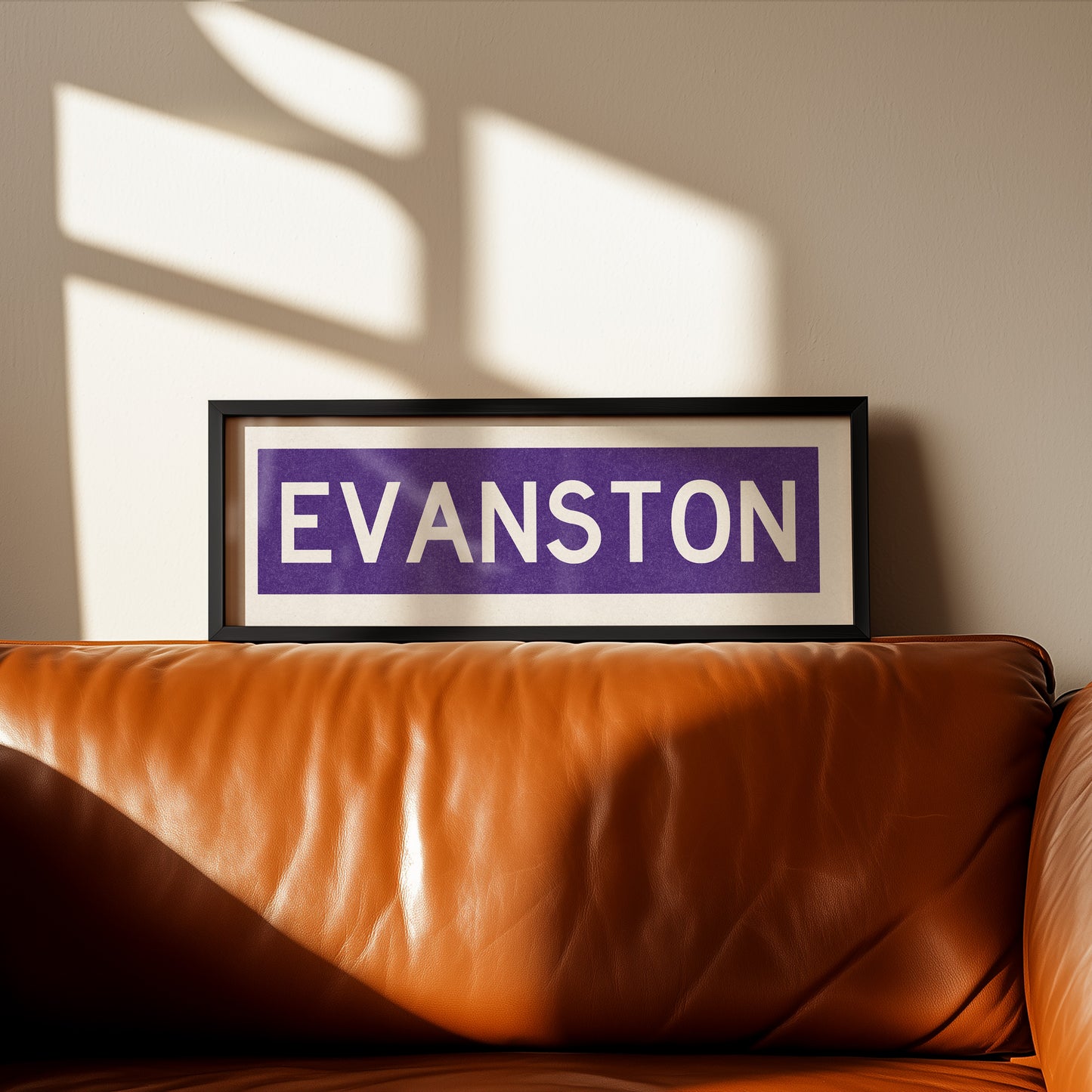 Framed Evanston Purple Bus Scroll - Tejas Country Club