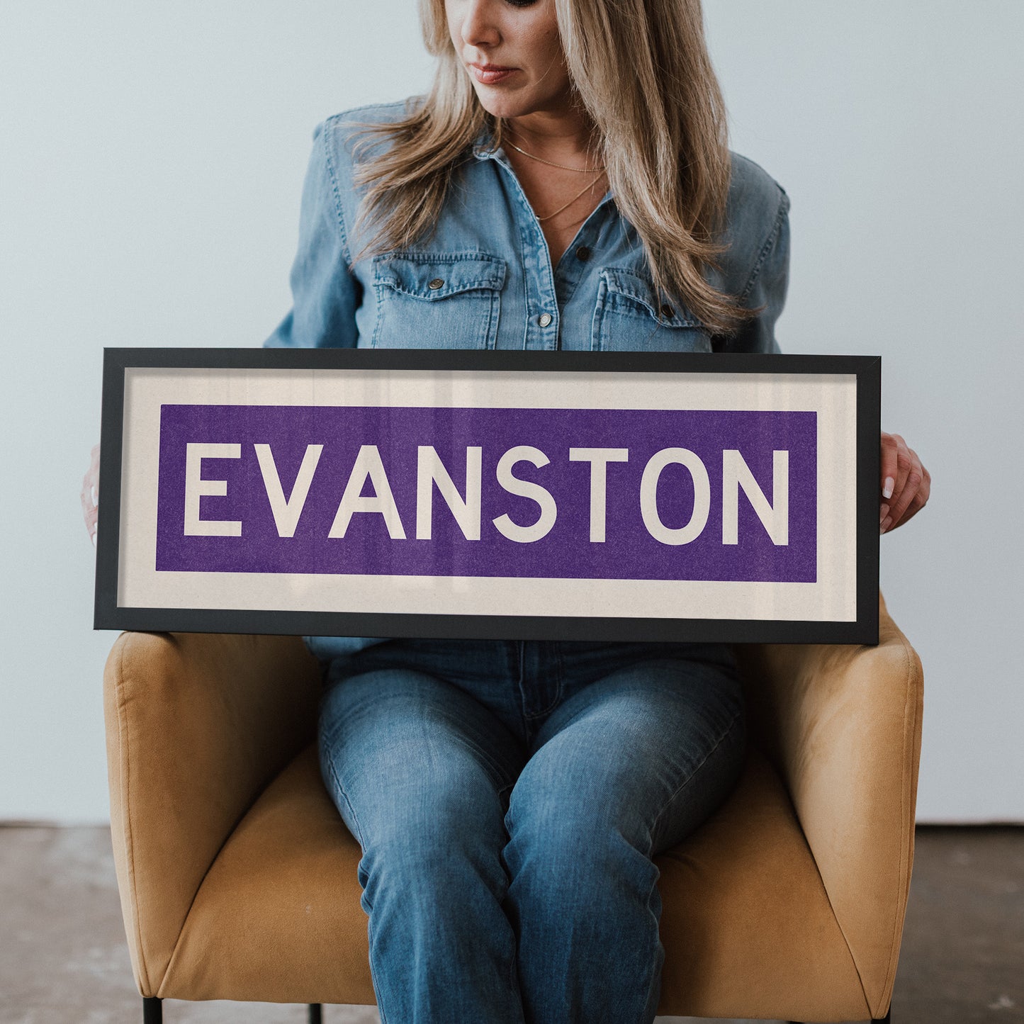Framed Evanston Purple Bus Scroll - Tejas Country Club
