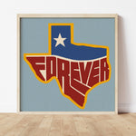Forever Texas Vintage Style Art Print - Tejas Country Club