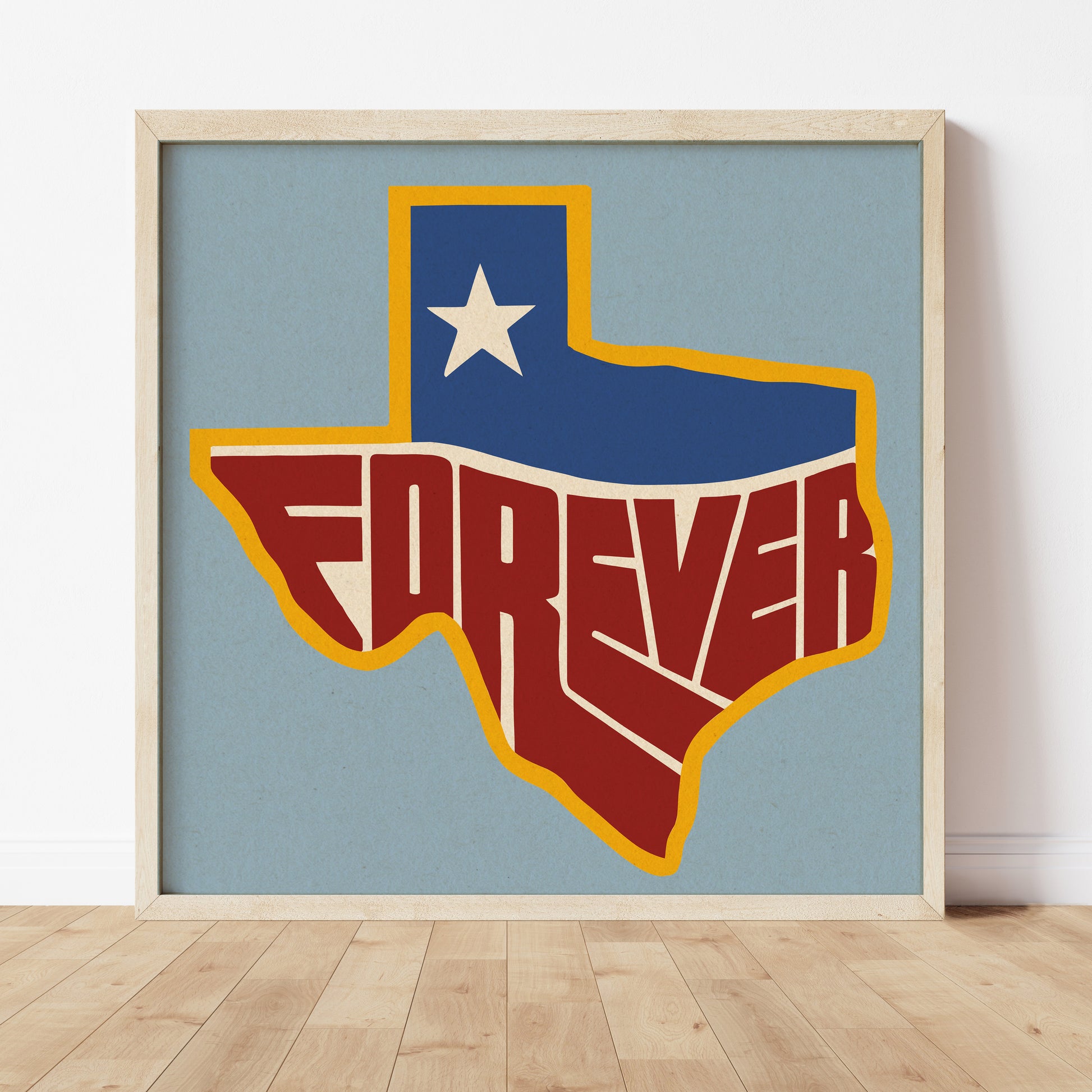 Forever Texas Vintage Style Art Print - Tejas Country Club