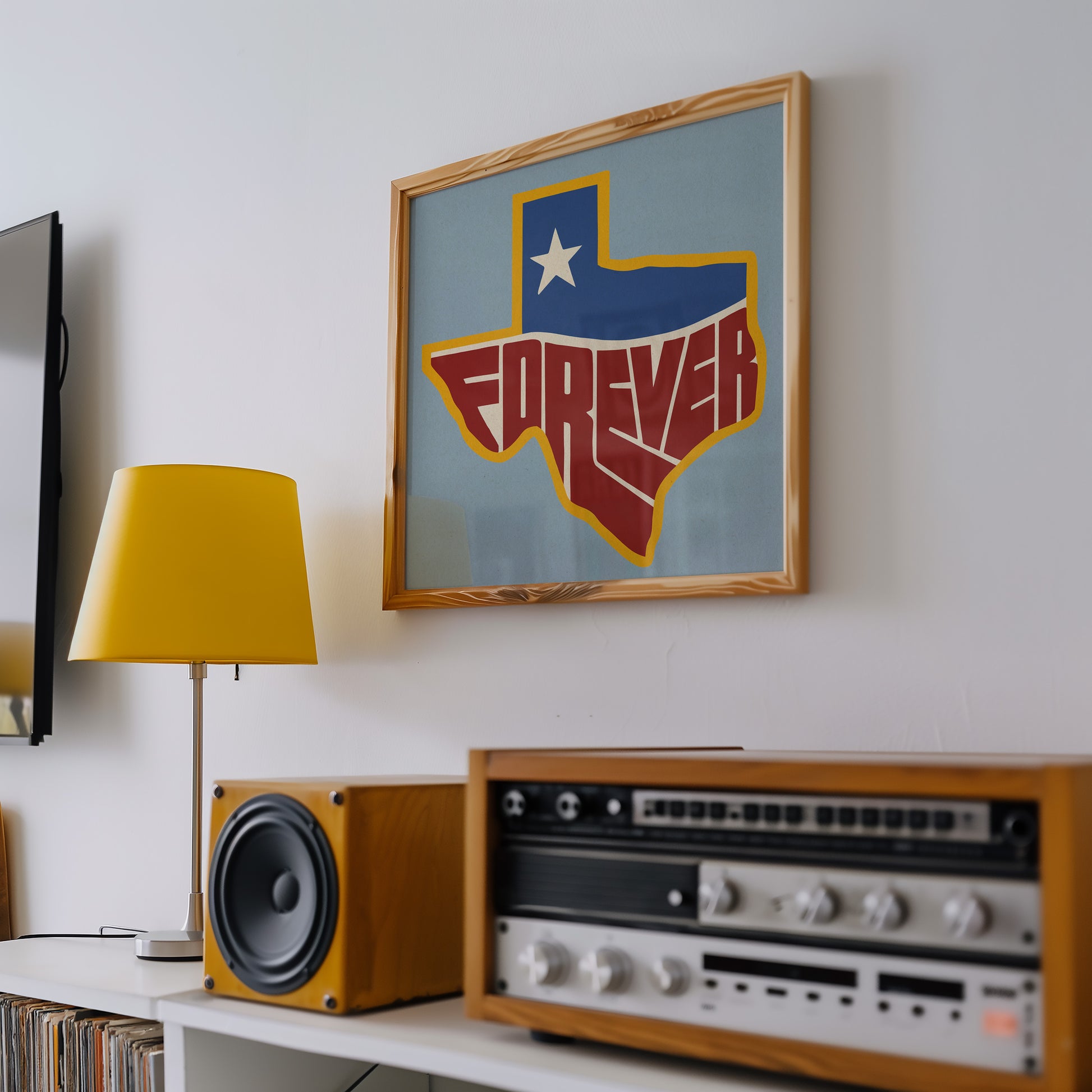 Forever Texas Vintage Style Art Print - Tejas Country Club