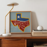 Forever Texas Vintage Style Art Print - Tejas Country Club