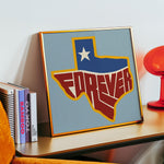 Forever Texas Vintage Style Art Print - Tejas Country Club