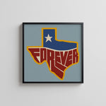 Forever Texas Vintage Style Art Print - Tejas Country Club