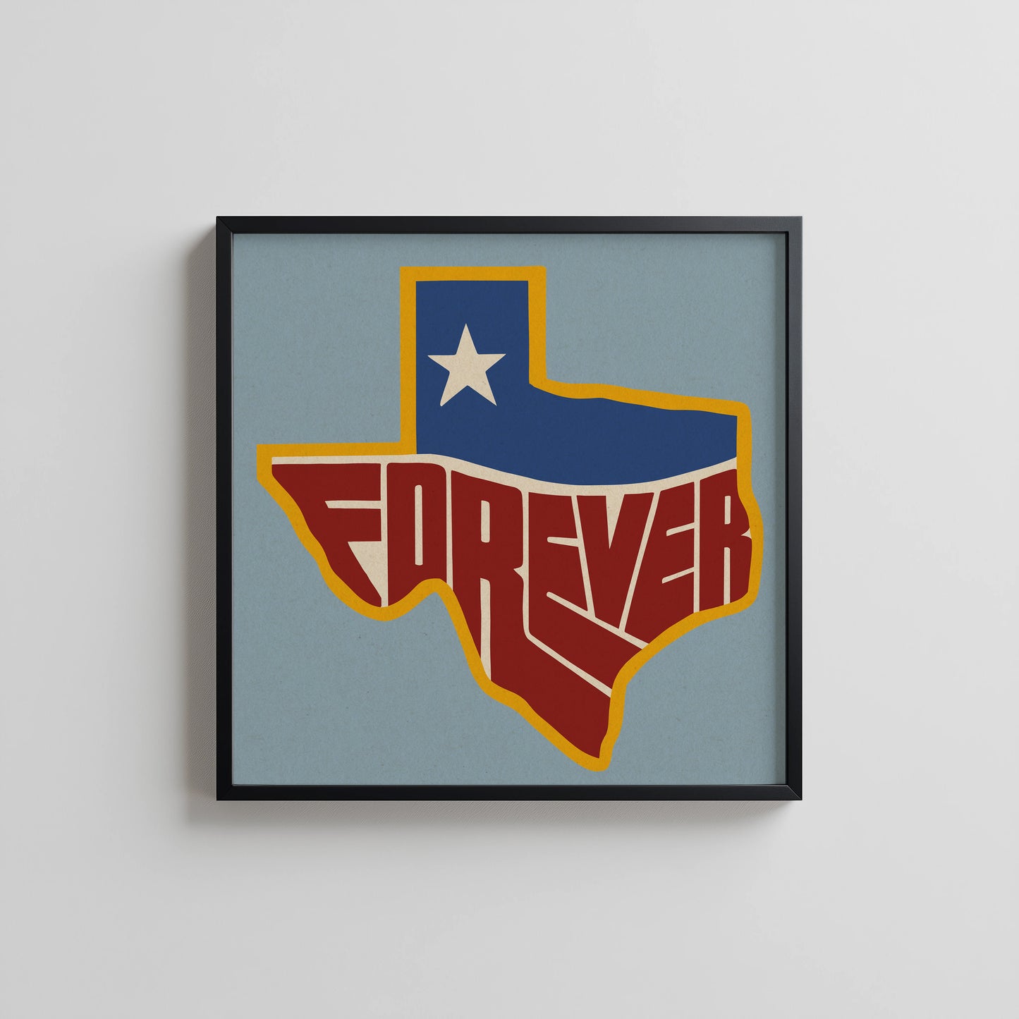 Forever Texas Vintage Style Art Print - Tejas Country Club