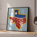Forever Texas Vintage Style Art Print - Tejas Country Club