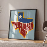 Forever Texas Vintage Style Art Print - Tejas Country Club