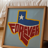 Forever Texas Vintage Style Art Print - Tejas Country Club