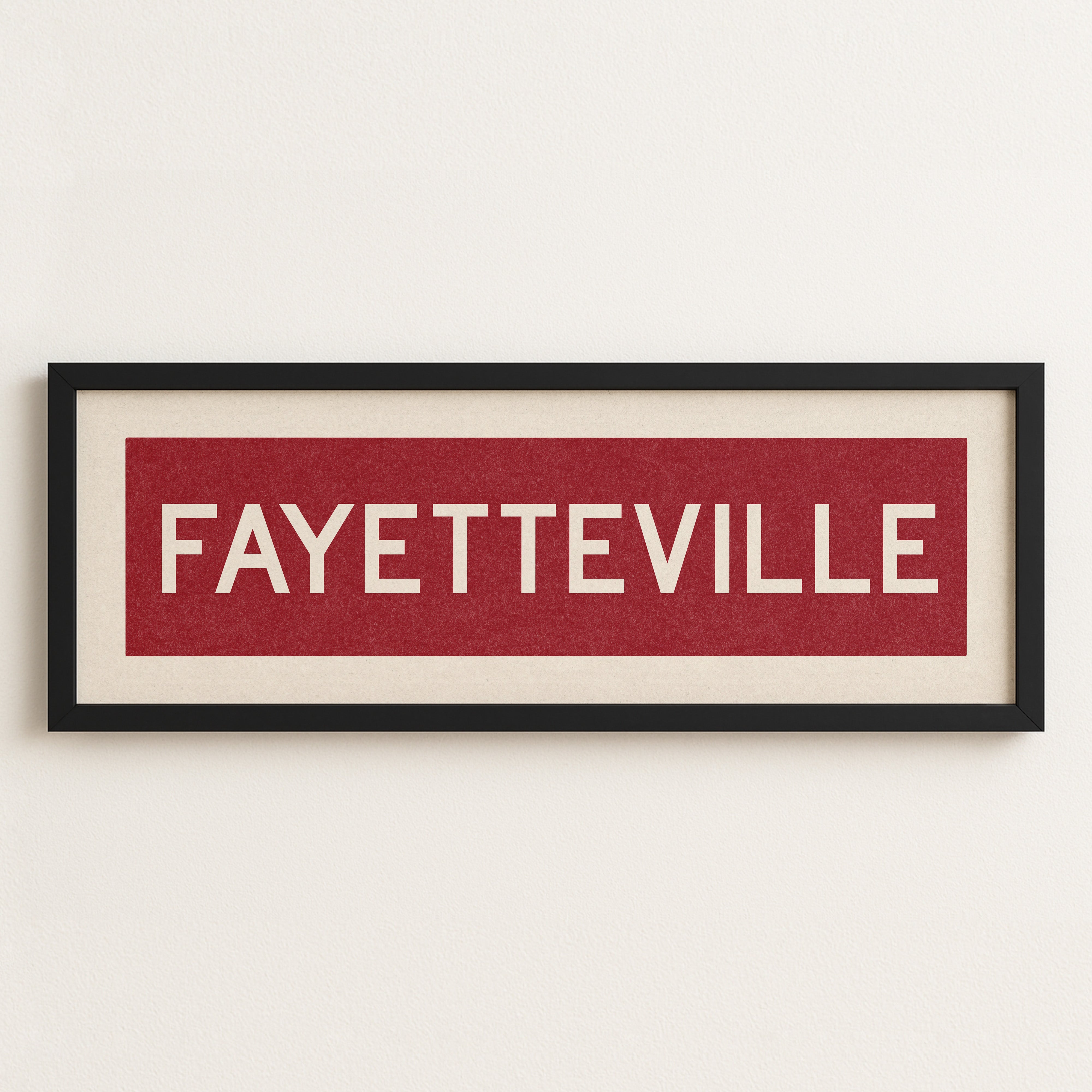 Framed Fayetteville Red Bus Scroll - Tejas Country Club