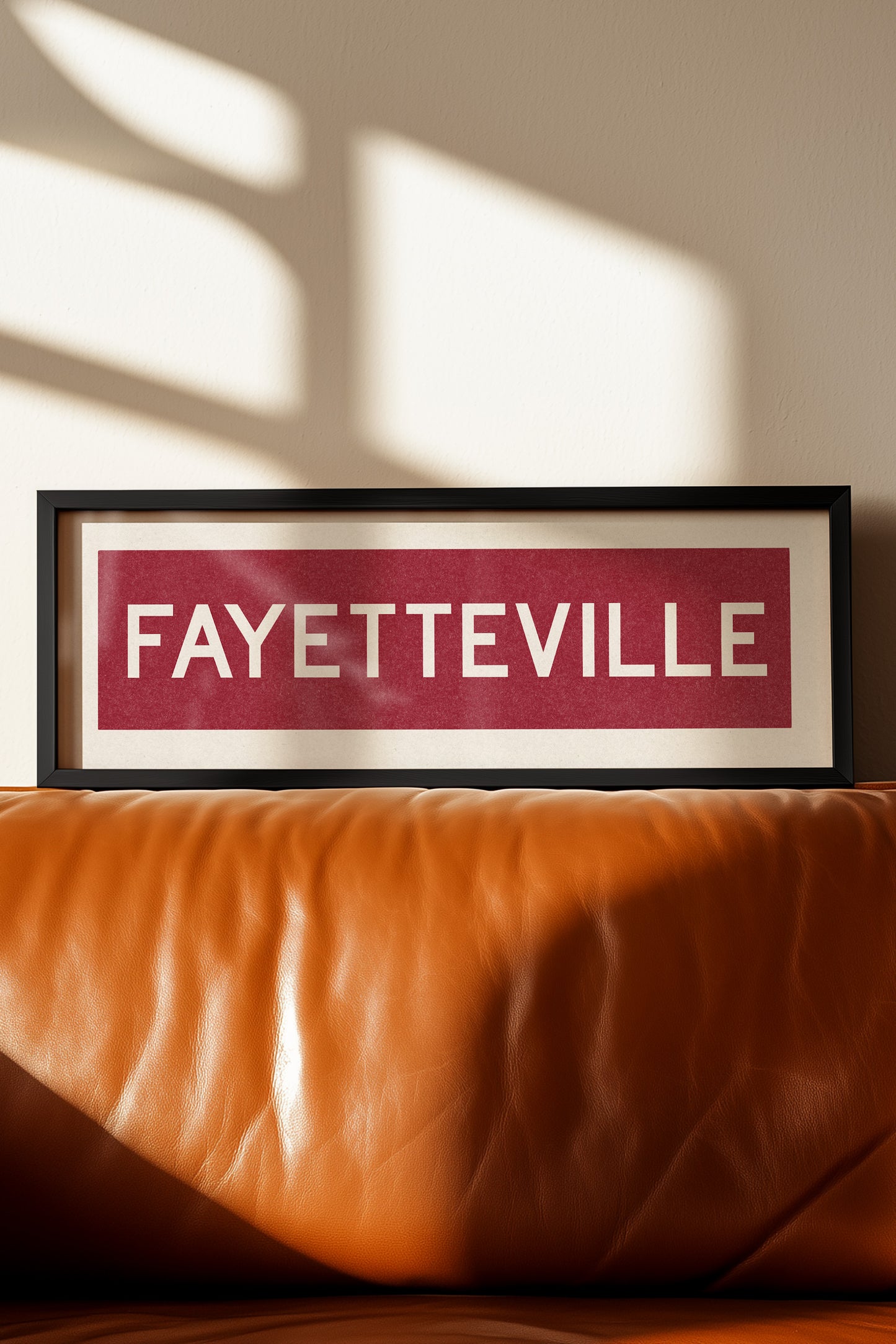 Framed Fayetteville Red Bus Scroll