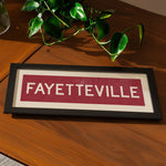 Framed Fayetteville Red Bus Scroll - Tejas Country Club