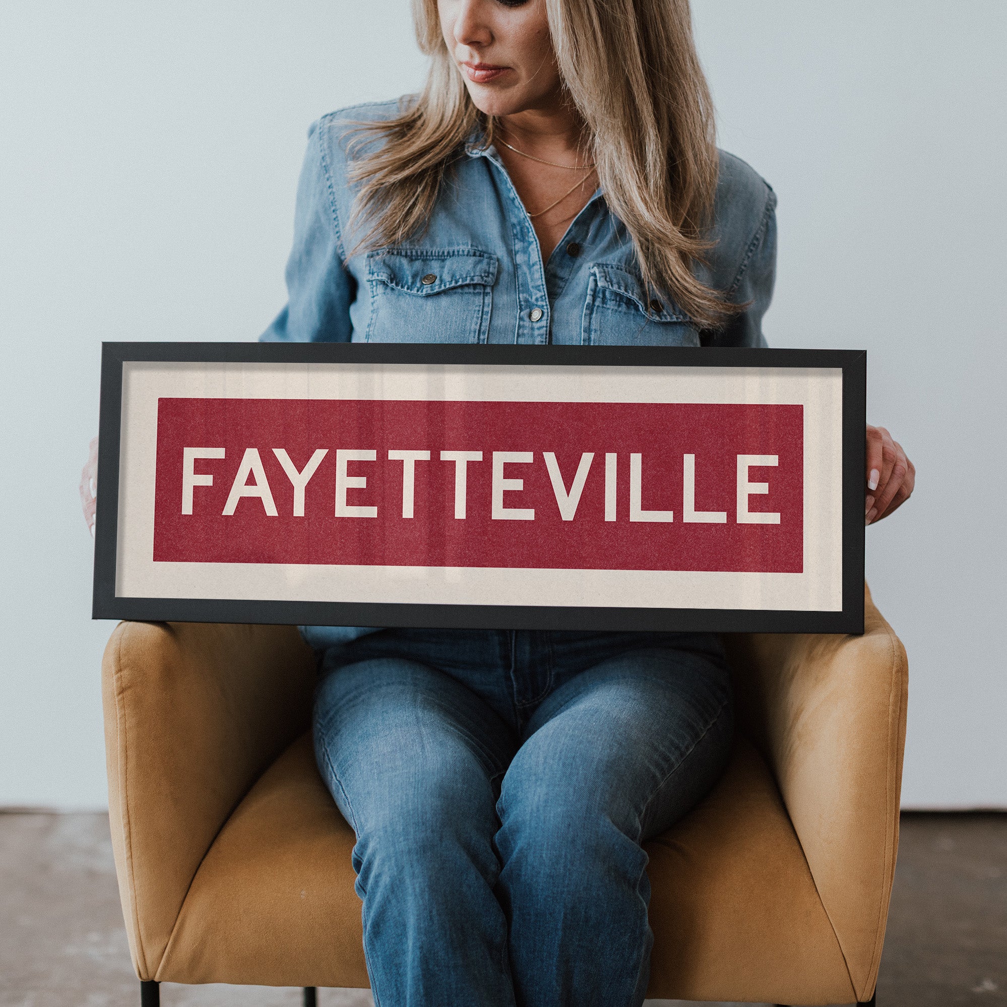 Framed Fayetteville Red Bus Scroll - Tejas Country Club