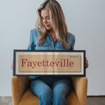 Saturdays in Fayetteville, Arkansas Vintage Flash Card Framed Print - Tejas Country Club