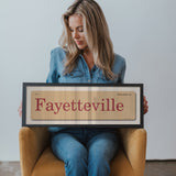 Saturdays in Fayetteville, Arkansas Vintage Flash Card Framed Print - Tejas Country Club
