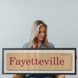 Saturdays in Fayetteville, Arkansas Vintage Flash Card Framed Print - Tejas Country Club