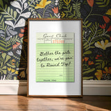 Girls Goin' To Round Top Guest Check Art Print - Tejas Country Club