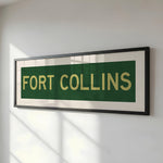 Framed Fort Collins Green and Gold Bus Scroll - Tejas Country Club