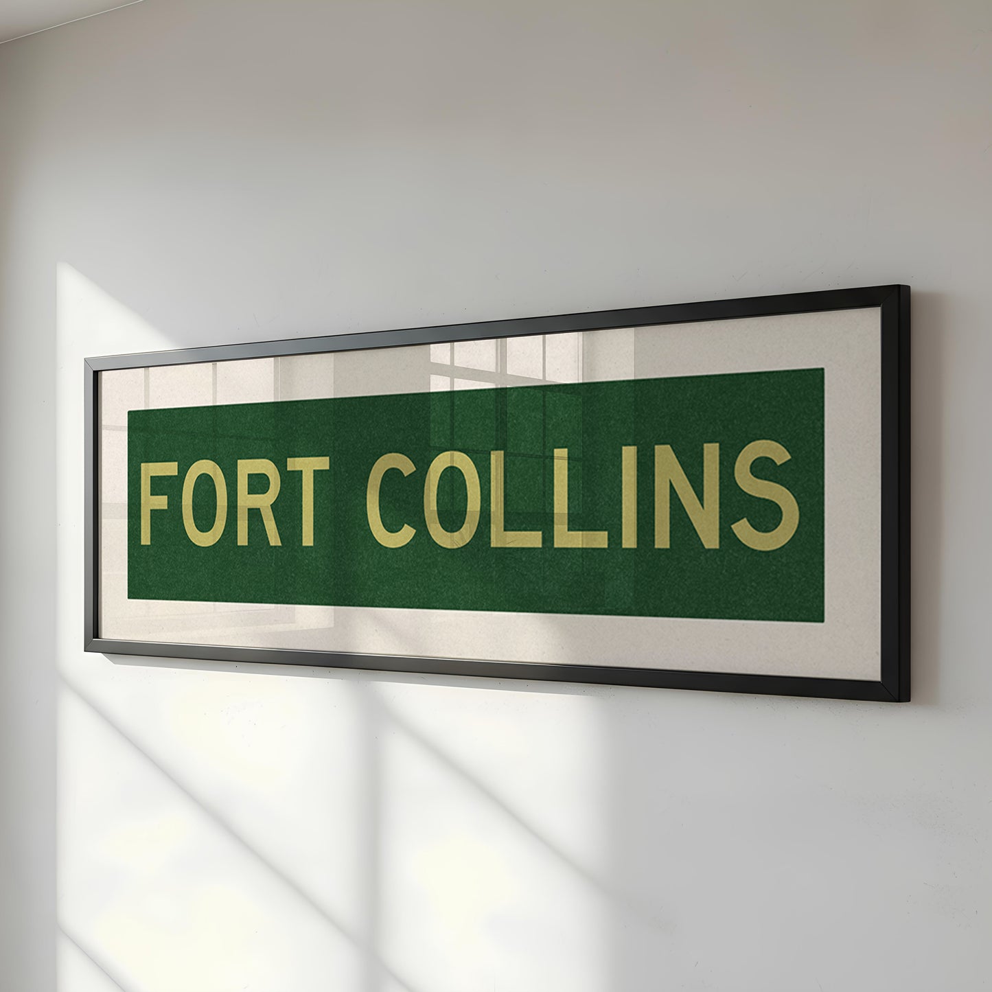 Framed Fort Collins Green and Gold Bus Scroll - Tejas Country Club
