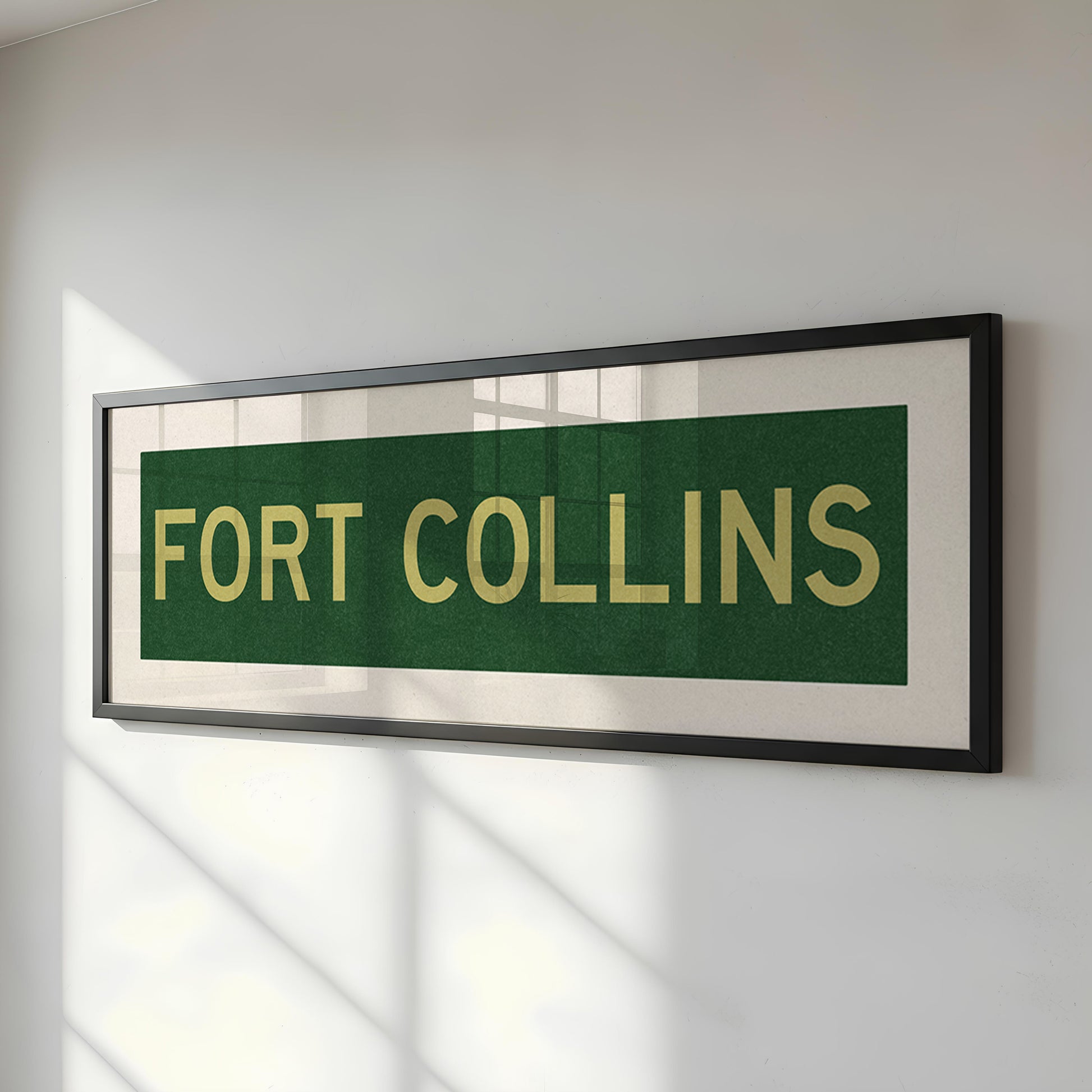 Framed Fort Collins Green and Gold Bus Scroll - Tejas Country Club