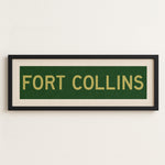 Framed Fort Collins Green and Gold Bus Scroll - Tejas Country Club