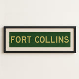 Framed Fort Collins Green and Gold Bus Scroll - Tejas Country Club